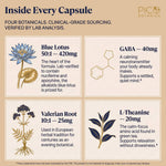 Blue Lotus Extract Capsules — 50:1 Nymphaea caerulea, 60 Count