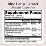 Blue Lotus Extract Capsules — 50:1 Nymphaea caerulea, 60 Count