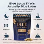 Blue Lotus Extract Capsules — 50:1 Nymphaea caerulea, 60 Count