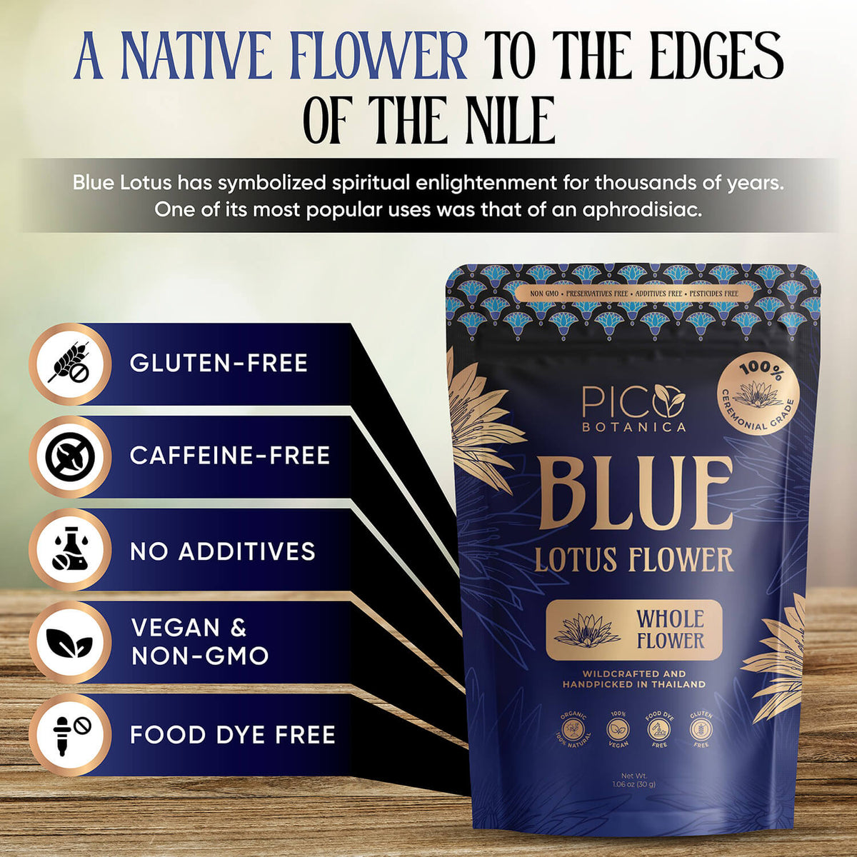 ORGANIC BLUE LOTUS FLOWER WHOLE 30g