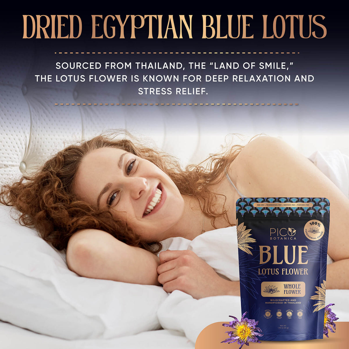 ORGANIC BLUE LOTUS FLOWER WHOLE 30g