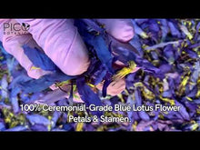 Load and play video in Gallery viewer, ORGANIC BLUE LOTUS FLOWER WHOLESALE (PETALS &amp; STAMEN)
